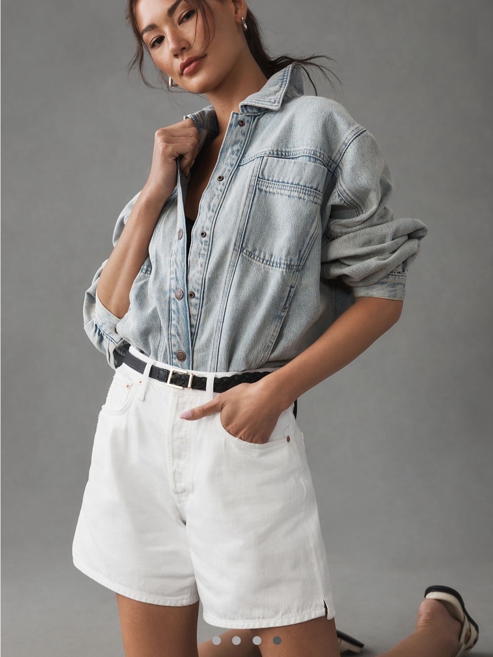 Pilcro Ruched Denim Bomber Jacket - Picture 4 of 10